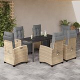  3-dijelni vrtni blagovaonski set od poliratana s jastucima bež | shoptok.hr