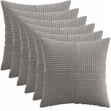  Presvlaka za jastuk 6 pcs ALMELO Svjetlosiva 40 x 40 cm Kord | shoptok.hr