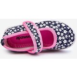 Boto Children's Velcro Ballerinas In Print Navy Blue And Pink Selah | shoptok.hr