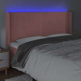  Uzglavlje ružičasto 203x16x118/128 cm baršunasto | shoptok.hr