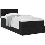vidaXL Otomanski posteljni okvir z vzmetnico črn 90x190 cm žamet | Shoptok.si