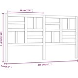  Posteljno vzglavje črno 206x4x104 cm trdna borovina, (20643928) | Shoptok.si