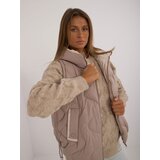 Fashion Hunters Beige down vest with pockets