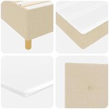 Box Spring Postelja z Blazino in LED Krem 80x200 cm Tkanina, (22049905) | Shoptok.si