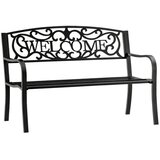  DOBRODOŠLI Vrtna klupa za terasu Metalna 3 sjedala Crna 127 cm | shoptok.hr