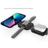 INF Brezžični polnilnik 3 v 1, magnetna zložljiva polnilna postaja Black, (21275043) | Shoptok.si