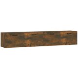 Maison Chic Stenska omarica - Zidna omarica 2 kosa dimljeni hrast 100x36,5x35 cm inžen. les iu403, (22062983) Cene