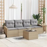 vidaXL set od 5 dijelova za vrtna sjedala s jastučićima bež poli ratana | shoptok.hr