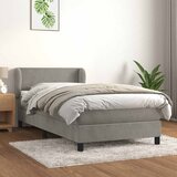  Box spring krevet s madracem svjetlosivi 90x190 cm baršunasti | shoptok.hr