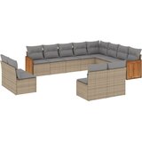  The Living Store Vrtna sedežna garnitura 12-delna z blazinami bež poli ratan - Vrtna Sedežna Garniture, (21443137) | Shoptok.si