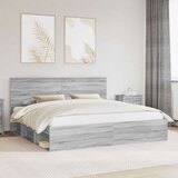  Okvir za krevet s uzglavljem Siva Sonoma 200 x 200 cm | shoptok.hr