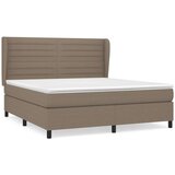  Box spring postelja z vzmetnico taupe 160x200 cm blago, (20893543) | Shoptok.si