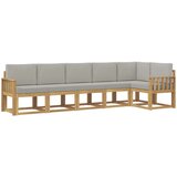  Set vanjskih sofa 6 kom. Bijela i svjetlosiva Smeđa 306 x 126,5 x 73 cm | shoptok.hr