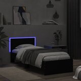  Okvir za krevet s uzglavljem i LED svjetlima crni 75x190 cm | shoptok.hr