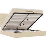 vidaXL Otomanski posteljni okvir z vzmetnico krem 160x200 cm blago, (21653540) | Shoptok.si