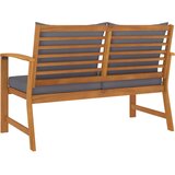  Vrtna klupa s tamnosivim jastucima 120 cm od bagremovog drva | shoptok.hr
