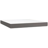 vidaXL Krevet box spring s madracem LED sivi 180x200cm od umjetne kože | shoptok.hr