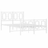  Metalni okvir kreveta uzglavlje i podnožje bijeli 120x190 cm | shoptok.hr