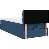 vidaXL Otomanski posteljni okvir z vzmetnico moder 90x190 cm blago, (21611471) | Shoptok.si