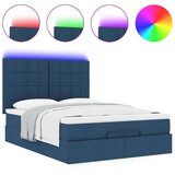  Otomanska postelja z vzmetnico & LEDs modra 140x190 cm, (22011897) | Shoptok.si