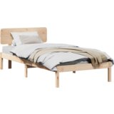 vidaXL Krevetna konstrukcija s uzglavljem 75x190 cm od čvrste borovine | shoptok.hr