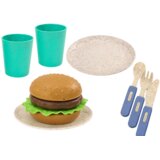  Set posuđa za igru, tanjuri, šalice, vrč, hamburger, pribor za jelo, 11 kom | Shoptok.si