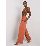 Fashion Hunters RUE PARIS Light brown fabric trousers with a high waist | Shoptok.si