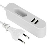 VOLTOMAT Podaljšek (2 x USB, 1,4 m, bel) | Shoptok.si