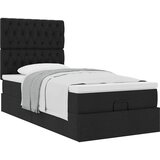  Otomanski okvir kreveta s madraca crni 90x190cm od tkanine | shoptok.hr