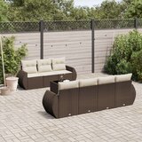 vidaXL 8-dijelni set vrtnih sofa s jastucima smeđi od poliratana | shoptok.hr
