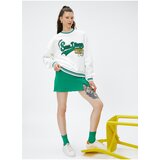 Koton Women's Crewneck Printed Ecru Sweatshirt 4WAL10018IK | Shoptok.si