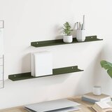  Lebdeća polica 2 pcs Maslinasto zelena 60 x 8,5 x 2,5 cm Čelik | shoptok.hr