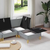 Set namještaja za dnevni boravak 4 pcs Svjetlosiva Tkanina | shoptok.hr