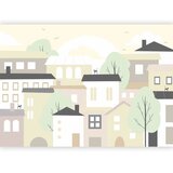  Foto tapeta - Yellow town - city suburb with trees and cats for children 450x315 Vodootporna | shoptok.hr