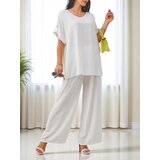Resti Women's cotton two-piece set with short sleeves and wide pants | Shoptok.si