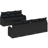  Set od 8 dijelova vrtnog namještaja s jastučićima crni poliratan dvosjedna vrtna sofa s pohranom i jastučićima crni poliratan | shoptok.hr