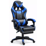 Lean Toys Igralni stol LEAN črno-modra – ergonomski gaming stol z naslonom za noge | Shoptok.si
