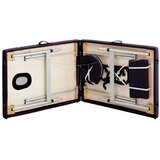  Sklopivi stol za masažu s 2 zone aluminijski ljubičasti | shoptok.hr