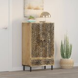  Visoka komoda 60 x 33 x 100 cm od masivnog drva manga Smeđa | Shoptok.si