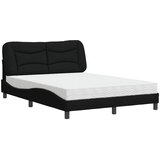 The Living Store Postelja z vzmetnico črn 120x200 cm blago - Postelja, (21607087) | Shoptok.si