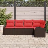  Sjedeća garnitura za vrt 5 kom. Smeđa poliratan 234 x 124 x 85 cm | Shoptok.si