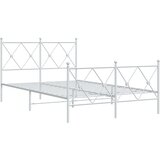  Metalni okvir kreveta uzglavlje i podnožje bijeli 120x190 cm | shoptok.hr