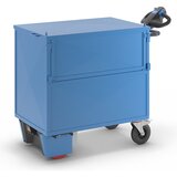 eurokraft pro zabojni voziček z električnim pogonom, stene iz jeklene pločevine, s pokrovom, dxšxv 1430 x 750 x 1200 mm Cene