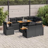 vidaXL 9-dijelni set vrtnih sofa s jastucima crni od poliratana bagrem Cijene