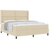  Krevet s opruga kutije s jastukom Krema 200 x 180 cm tkanina | shoptok.hr