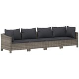  Vrtni set za sjedenje s jastucima, 4 dijela, sivi poliratan | shoptok.hr