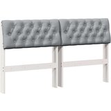 vidaXL Tapecirani uzglavlje Svijetlo siva 160 cm Čvrsto borovo drvo | shoptok.hr