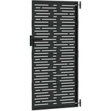  Vrtna vrata 85 x 200 cm Crna Može se zaključati | shoptok.hr