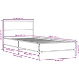  Okvir za krevet smeđi hrast 90x190 cm konstruirano drvo i metal | shoptok.hr