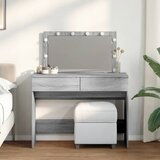 vidaXL Toaletna mizica z ogledalom siva sonoma 100x40x120 cm | Shoptok.si